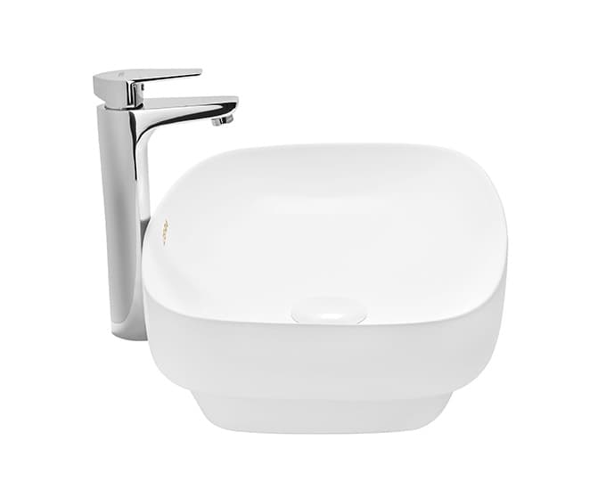 Crivea Table Top Wash Basin | Without Tap Hole Provision | Finish: Snow White | Size: 600 x 380 x 130 mm — image 3