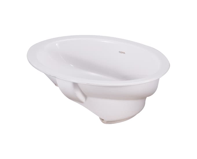 Oval Counter Wash Basin | Without Tap Hole Provision | Finish: Snow White | Size: 460 x 360 x 150 mm — image 3