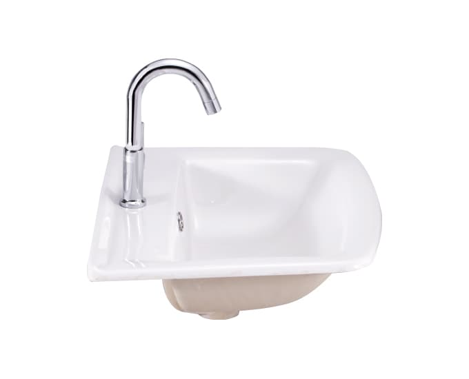 Concord Counter Wash Basin | With Tap Hole Provision | Finish: Snow White | Size: 550 x 425 x 180 mm — image 3