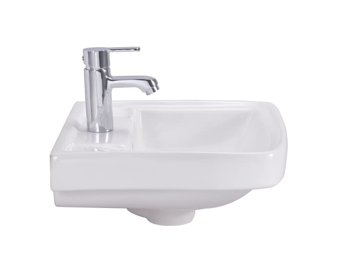 Calvin Wall Hung Wash Basin Without Pedestal | Finish: Snow White | Size: 405 x 360 x 160 mm | With Tap Hole Provision — image 3
