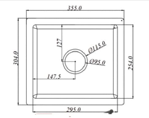 Hand Carved Colour Single Bowl Kitchen Sink 18"x16"x9" (460x405x225mm) | SS 304 grade | Flat Finish | Black Colour | Suitable for Topmount, Undermount & Inset | Included: Waste coupling | Slab Cutting Size: 420x364mm — image 2