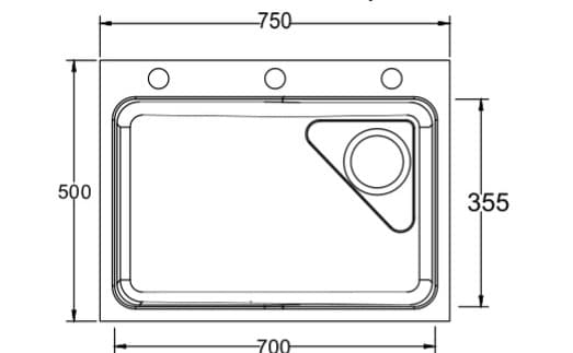 Kitchen Sink Quartz 30"x20"(750x500mm) | Colour: Black | Includeds: Waste Coupling, Drainer Kit, Pull out Faucet, Cross Colander, Chopping Board, R.O. Top, Glass Rinser, Soap Dispenser | Slab Cutting Size: 710x355mm — image 2