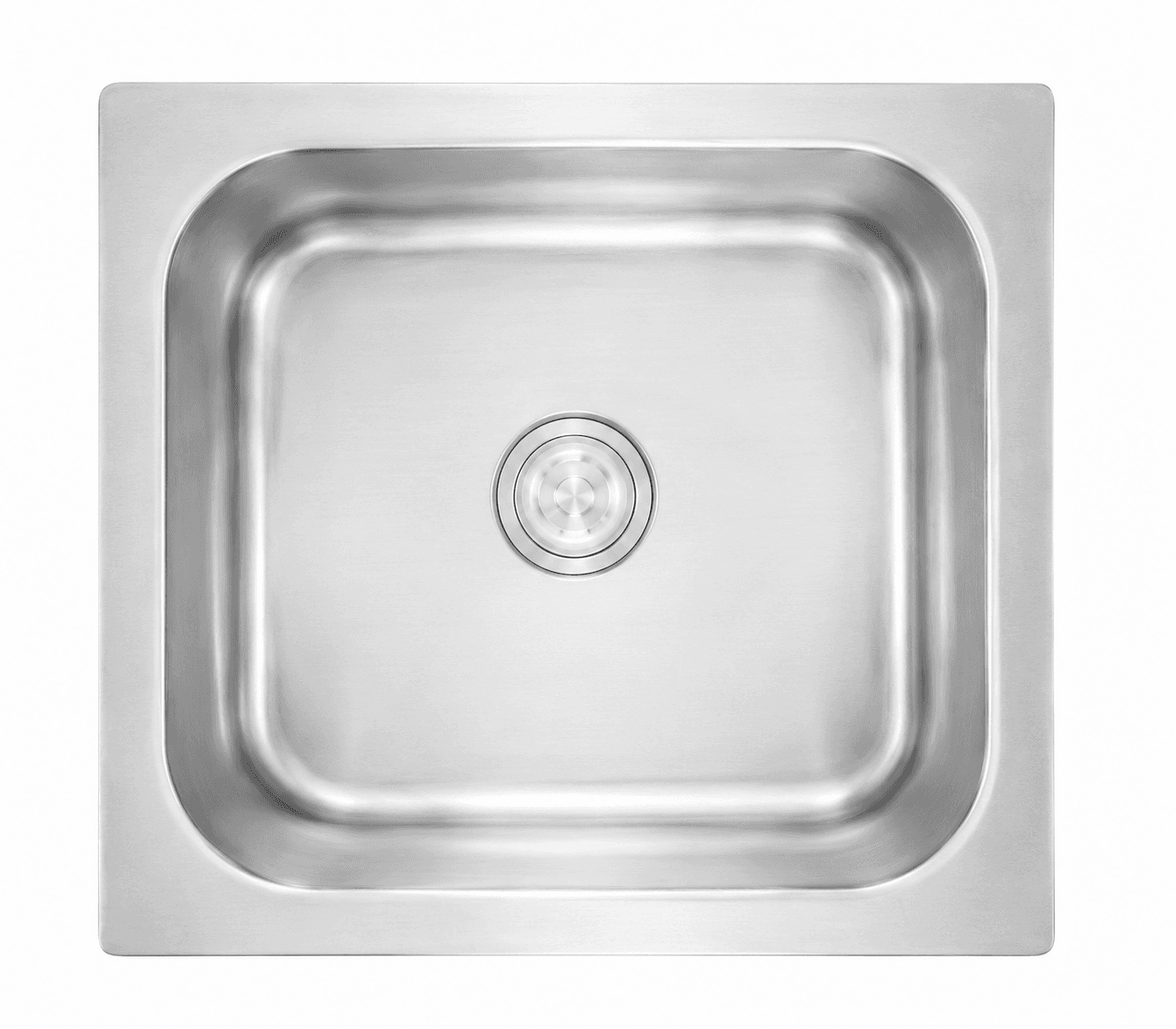 Dura Single bowl Kitchen Sink 16" X 14" X 7" (406x356x175mm) | SS 304 grade | Satin Finish | Suitable for Topmount, Undermount & Inset | Included: Waste coupling  | Slab Cutting Size: 356 x 305mm