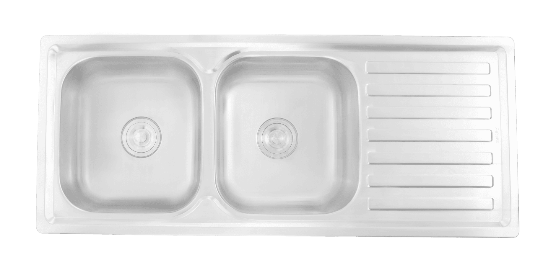 Dura Double Bowl With Drain Board Kitchen Sink 47" X 20" X 8" (1200 X 500 X 210mm) | SS 304 grade | Satin Finish | Suitable for Topmount, Undermount & Inset | Included: Waste coupling  | Slab Cutting Size: 406x355mm