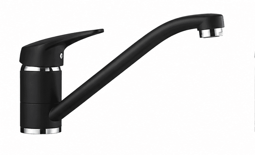 Quartz Kitchen Faucet (Hot & Cold) | Colour: Black | Swivel Spout — image 1