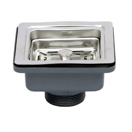 Kitchen Sink SS Square Waste Coupling | Satin Finish | For FS Series Sinks — image 1