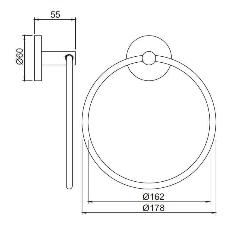 Towel Ring Round | Chrome Finish | Material: Stainless Steel — image 2