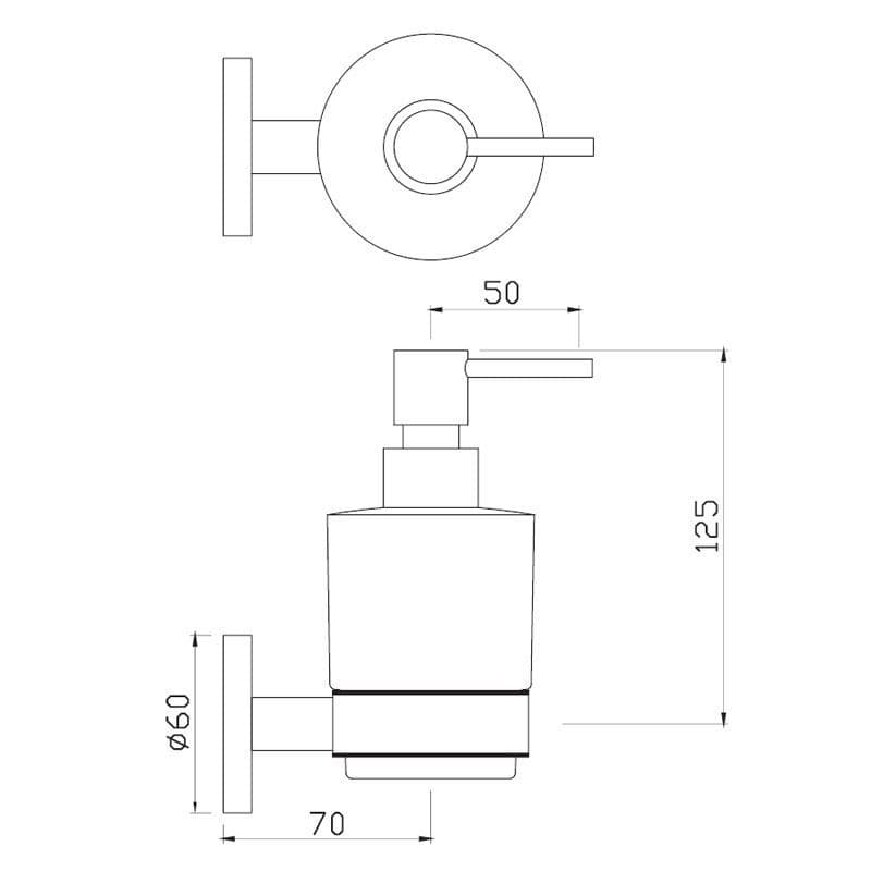 Soap Dispenser | Chrome Finish | Material: Stainless Steel | With Glass Bottle for Liquid Soap Dispensers — image 2