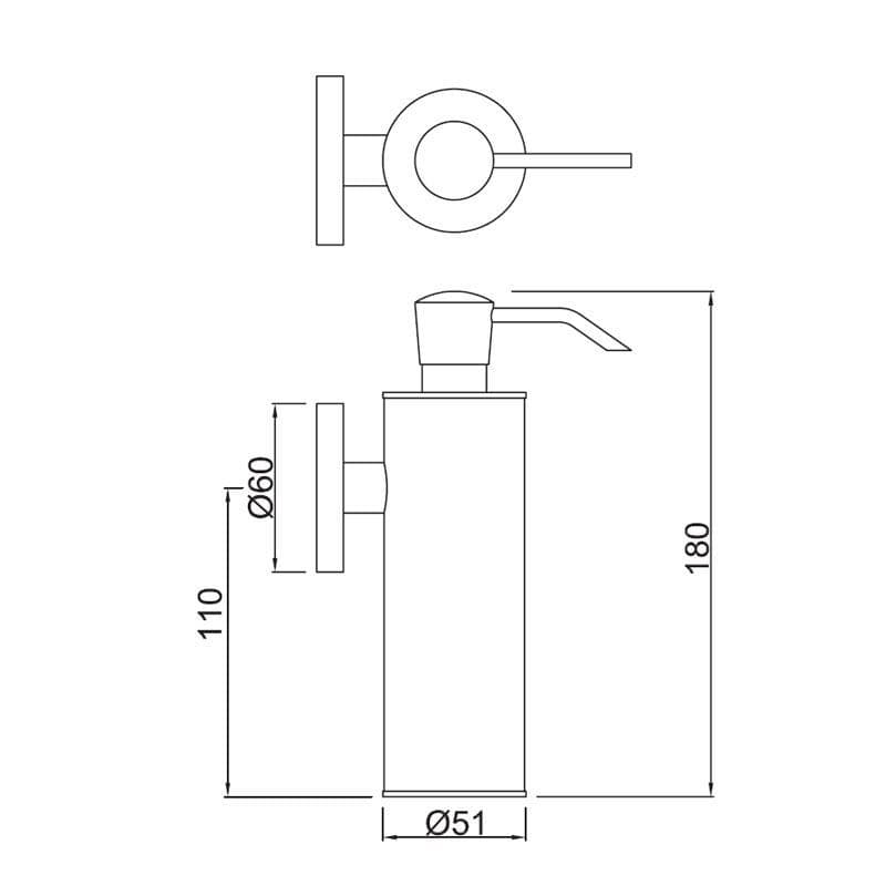 Soap Dispenser | Chrome Finish | Material: Stainless Steel | With Metallic Bottle for liquid soap dispensers — image 2