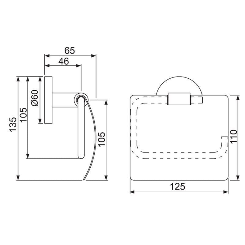 Toilet Paper Holder with Flap | Chrome Finish | Material: Stainless Steel — image 2
