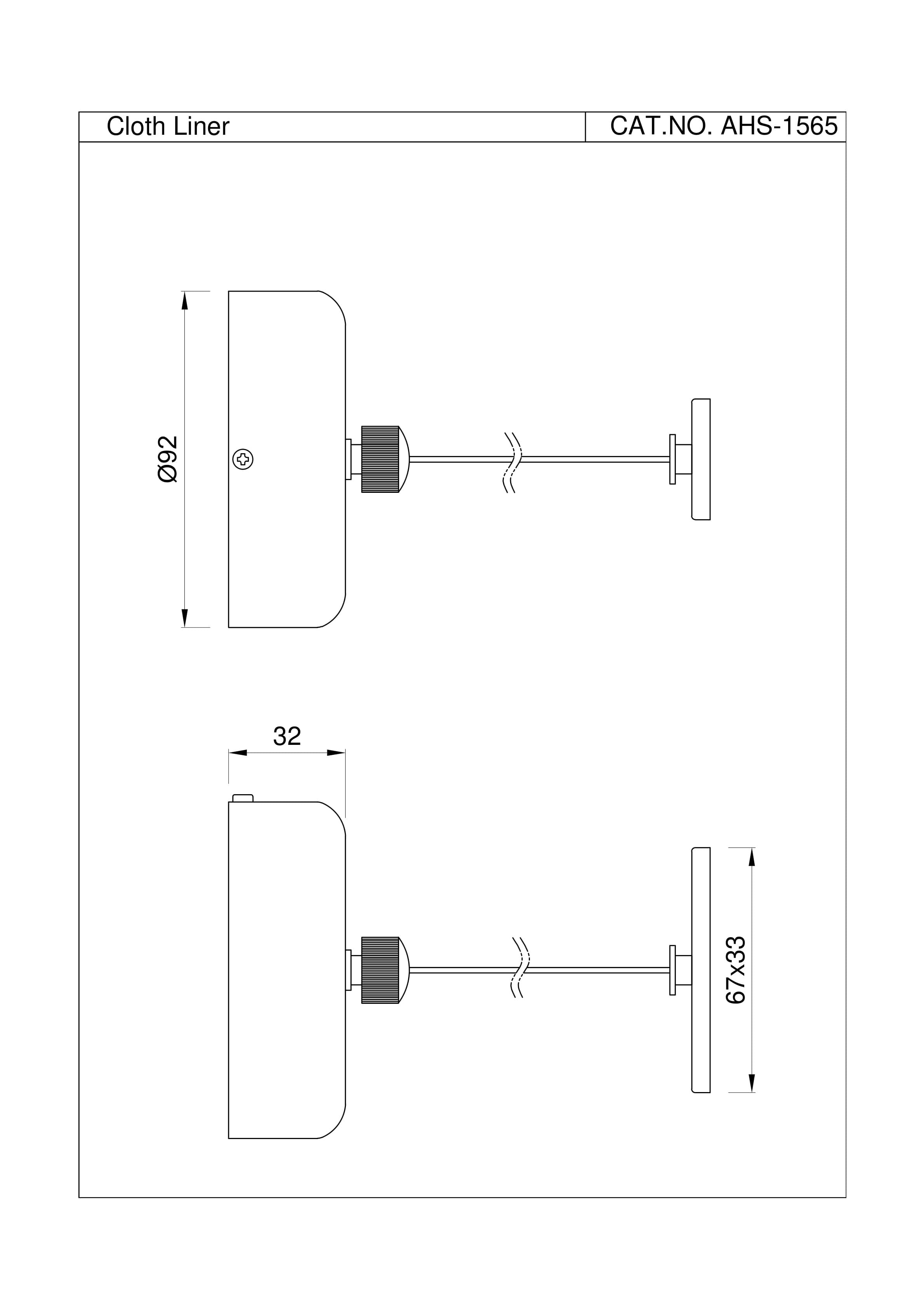 Cloth Liner Retractable | Chrome Finish | Material: Stainless Steel — image 2