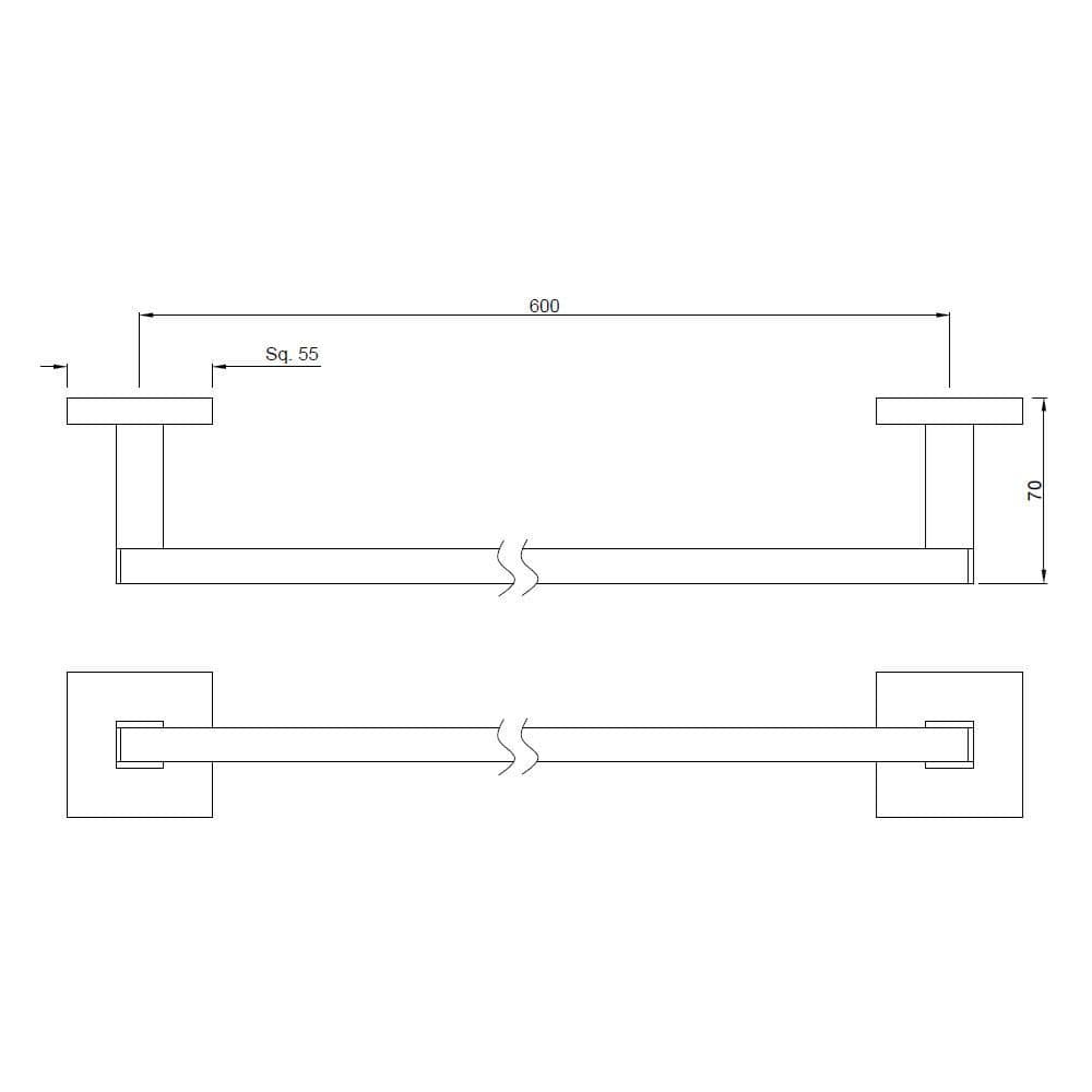 Towel Rod 600mm | Chrome Finish | Material: Stainless Steel — image 2