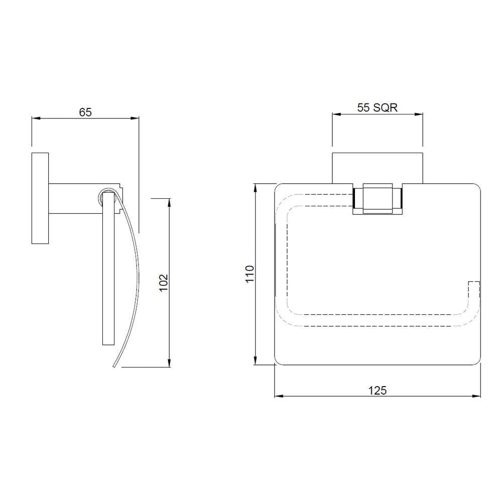 Toilet Paper Holder with Flap | Chrome Finish | Material: Stainless Steel — image 2