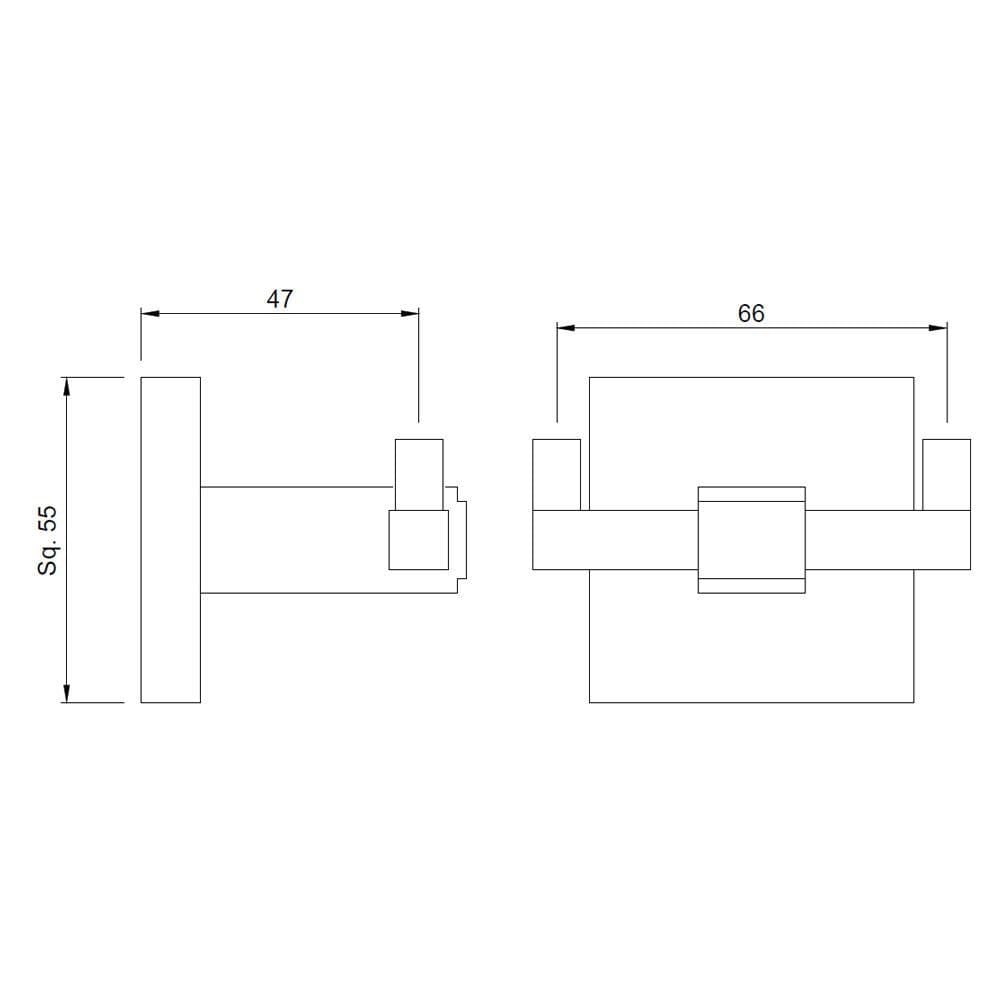 Double Robe Hook | Chrome Finish | Material: Stainless Steel — image 2