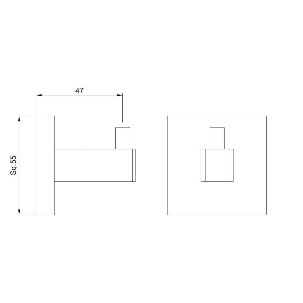 Single Robe Hook | Chrome Finish | Material: Stainless Steel — image 2