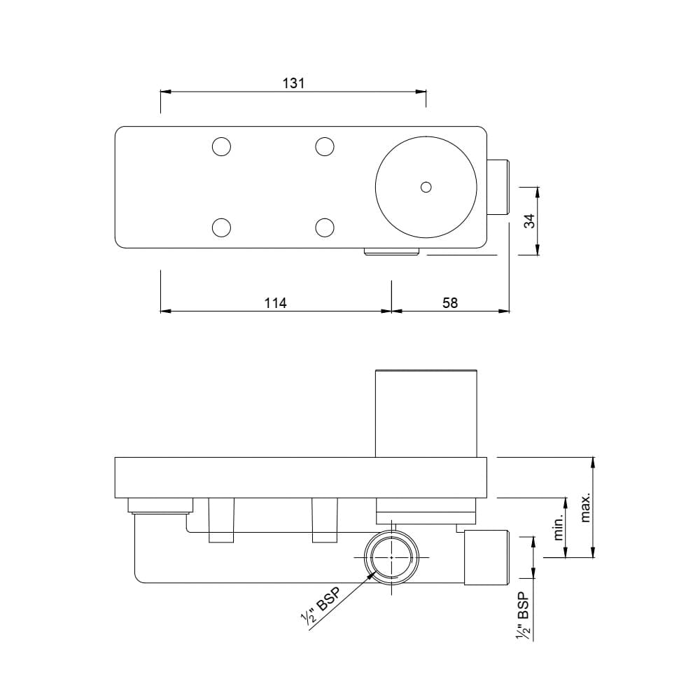 Concealed Body for Single Lever Wall Mounted Basin Mixer (Hot & Cold Water) | Chrome Finish | Material: Brass | Compatible with KUP-35233NKPM Exposed Part — image 2