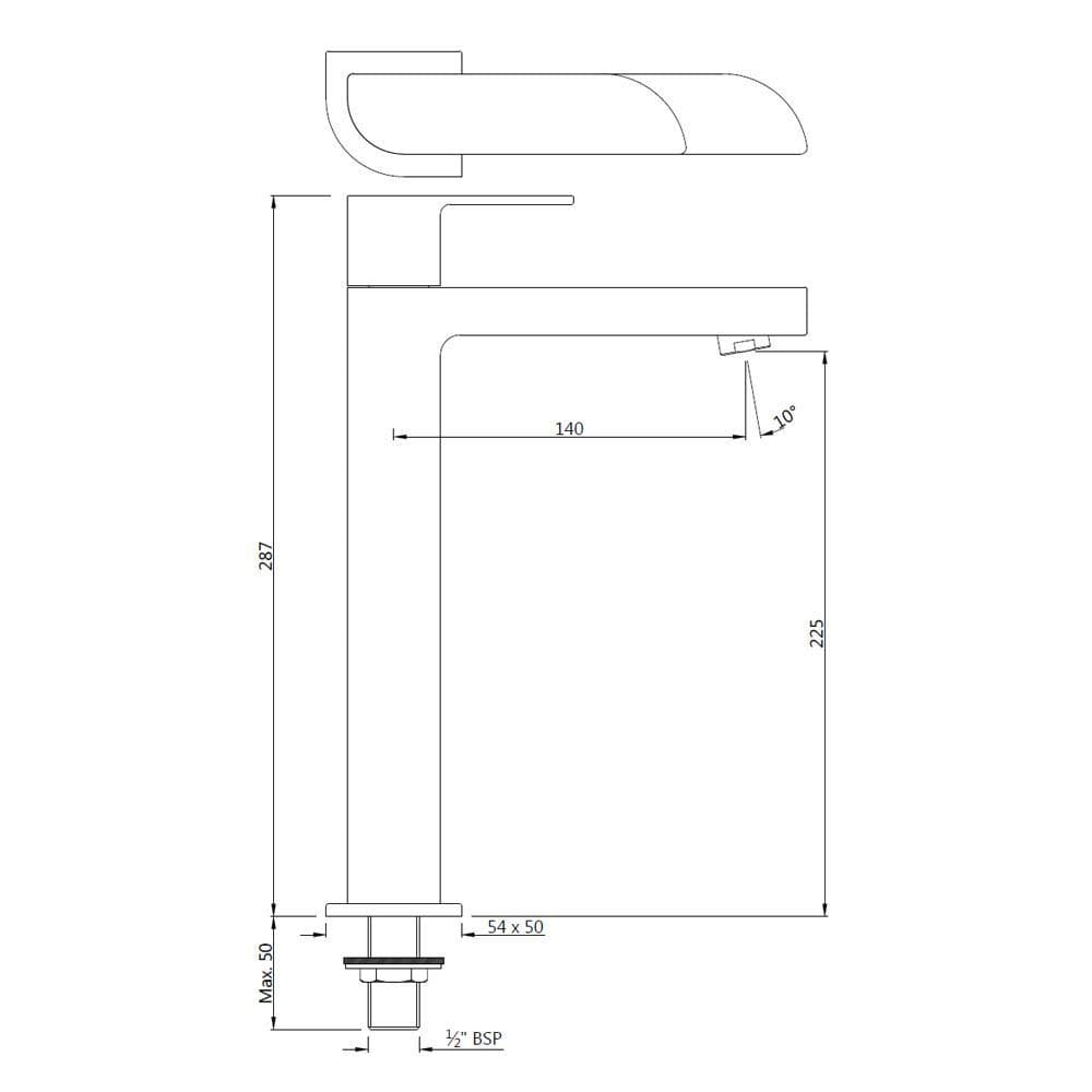 Alive Pillar Cock (Cold Water Only) with Extended Body and Aerator | Chrome Finish — image 2