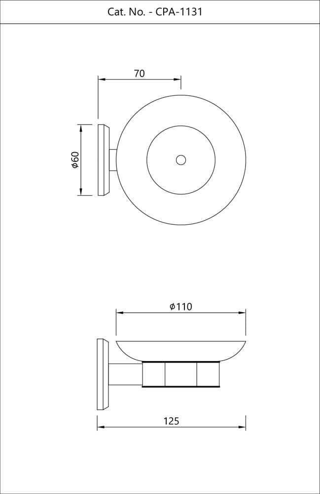 Soap Dish | Chrome Finish | Material: Stainless Steel | With Glass plate — image 2