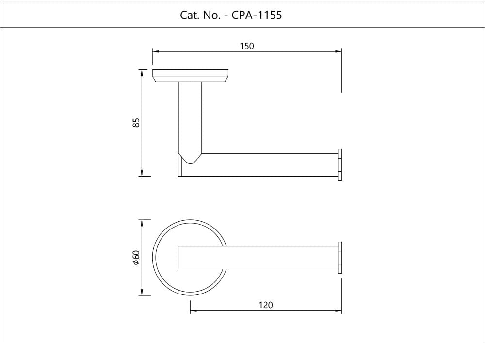 Spare Toilet Paper Holder | Chrome Finish | Material: Stainless Steel — image 2