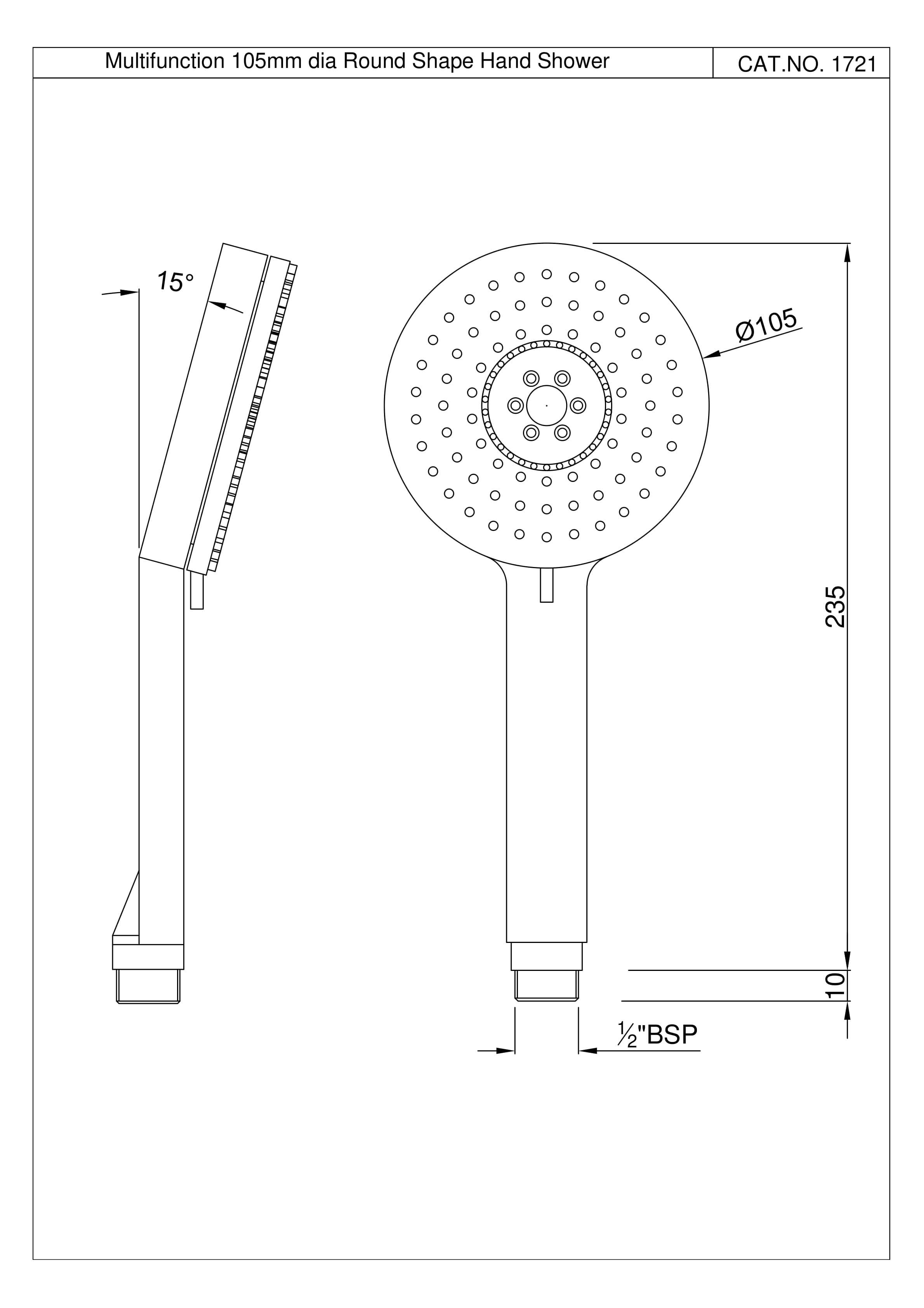 Hand Shower | Chrome Finish | Size: 105mm — image 2