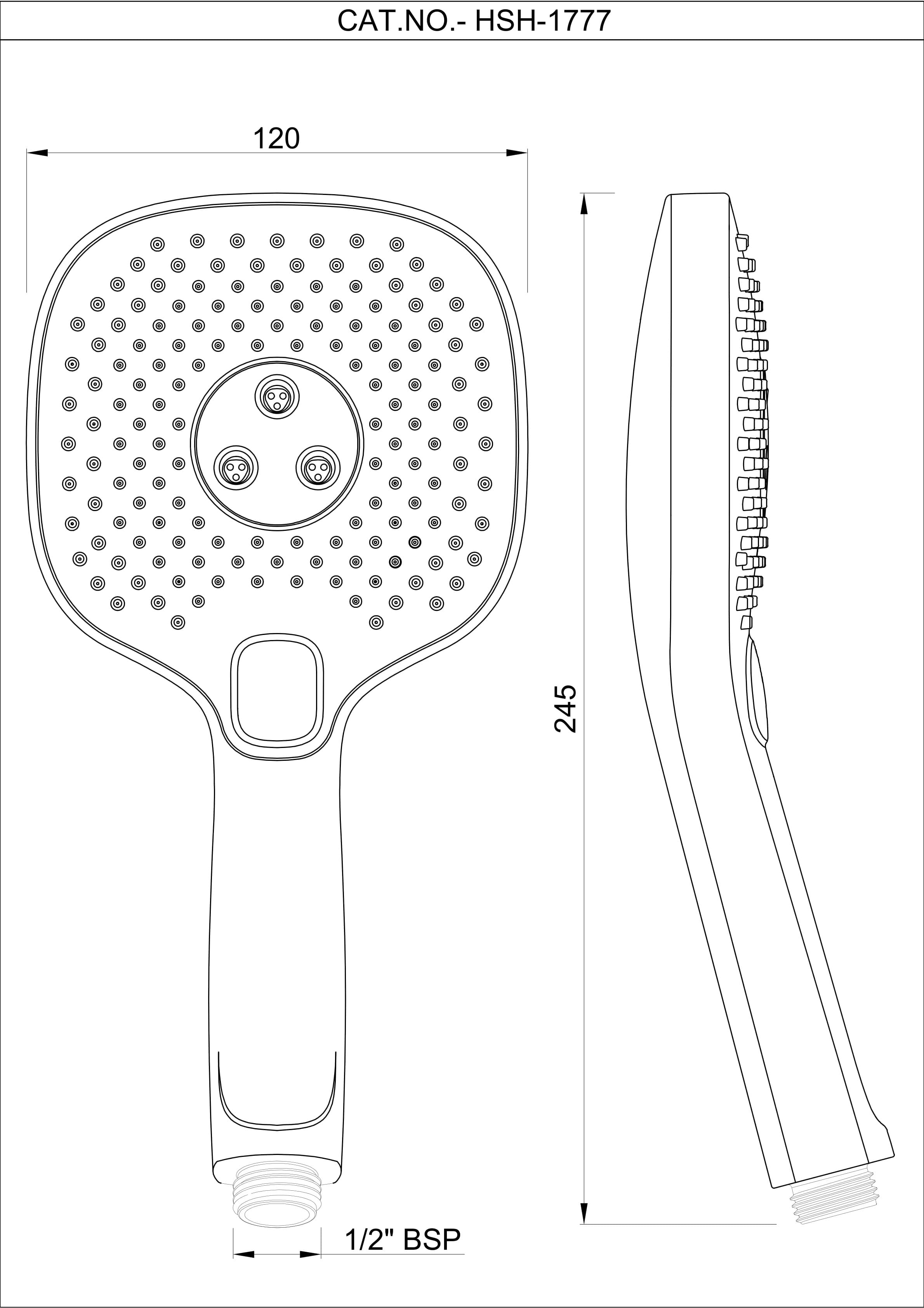 Octane Rotor Hand Shower | Chrome Finish | Size: 120mm | Material: ABS — image 2