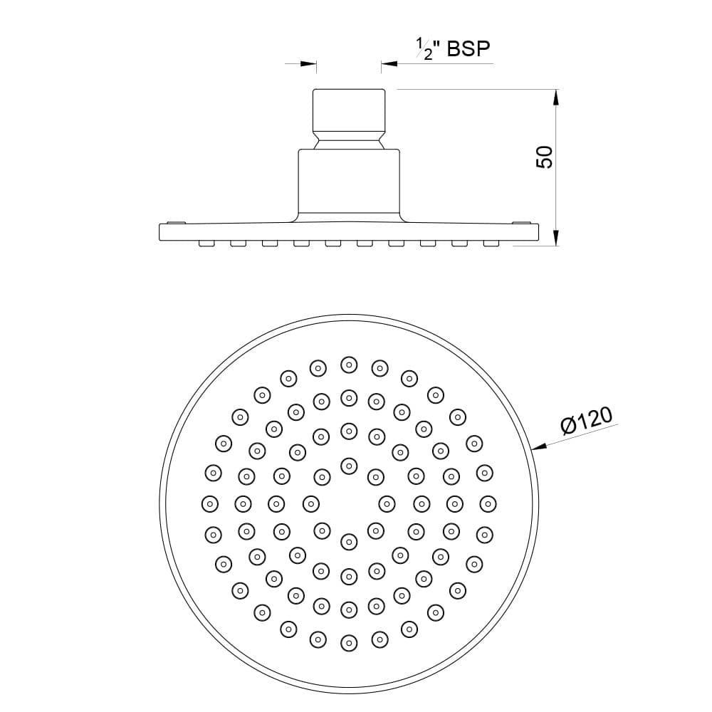 Overhead Shower | Chrome Finish | Size: 120mm — image 2