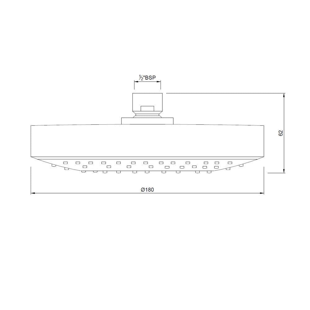 Overhead Shower | Chrome Finish | Size: 180mm — image 2