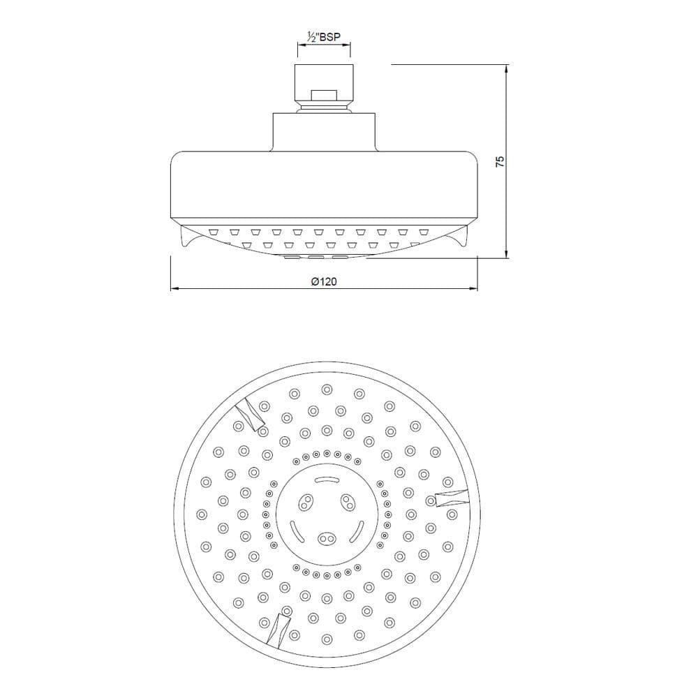 Overhead Shower | Chrome Finish | Size: 120mm — image 2