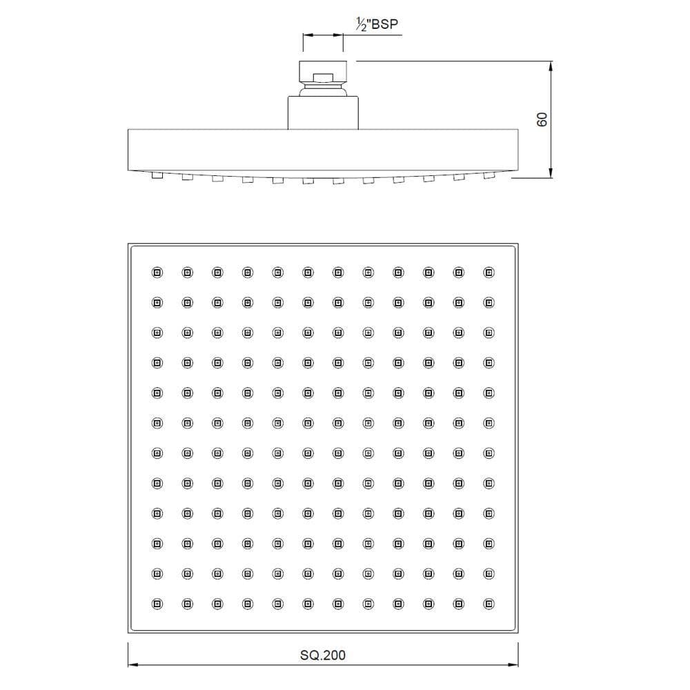 Overhead Shower | Chrome Finish | Size: 200mm — image 2