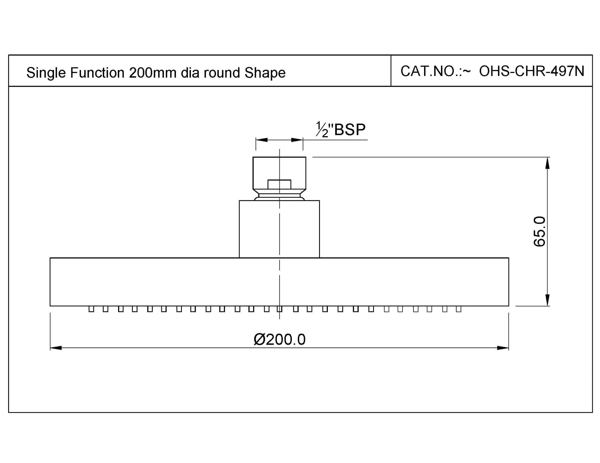 Overhead Shower | Chrome Finish | Size: 200mm — image 2