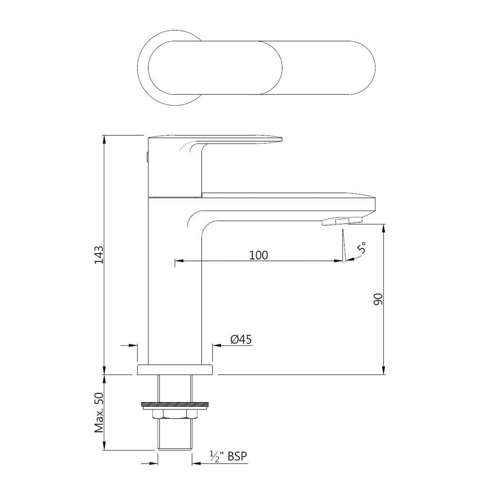 Opal Prime Pillar Cock (Cold Water Only) with Top Lever | Chrome Finish — image 2