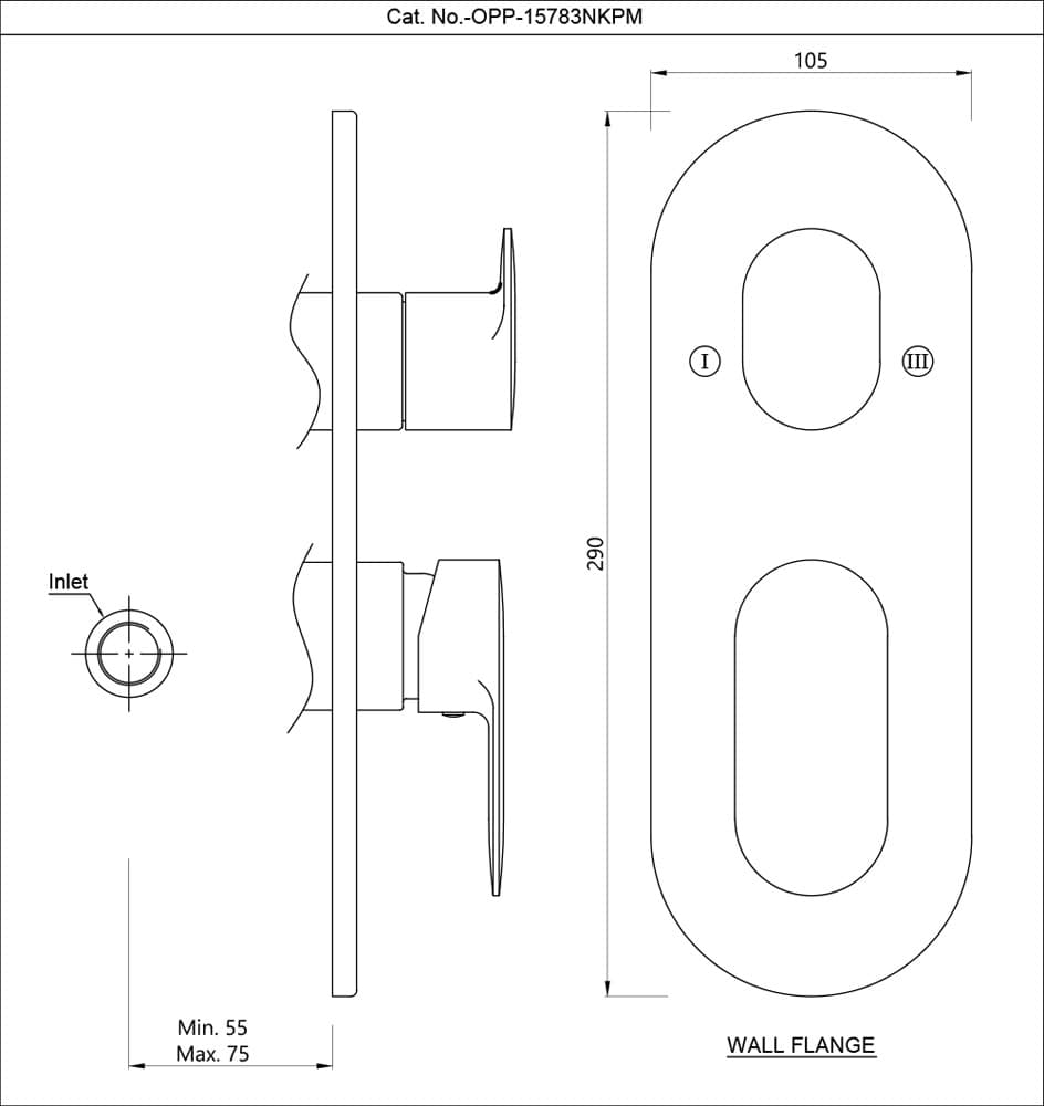 Opal Prime Exposed Parts Kit of Single Lever Shower Mixer | Compatible with ALD-783 Concealed Body (sold separately) | Chrome Finish | Material: Brass — image 2