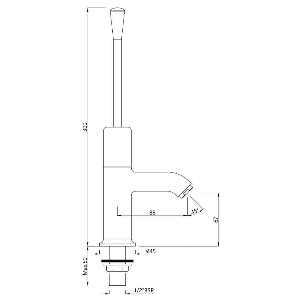 Pressmatic Pillar Cock (Cold Water Only) | Chrome Finish — image 2