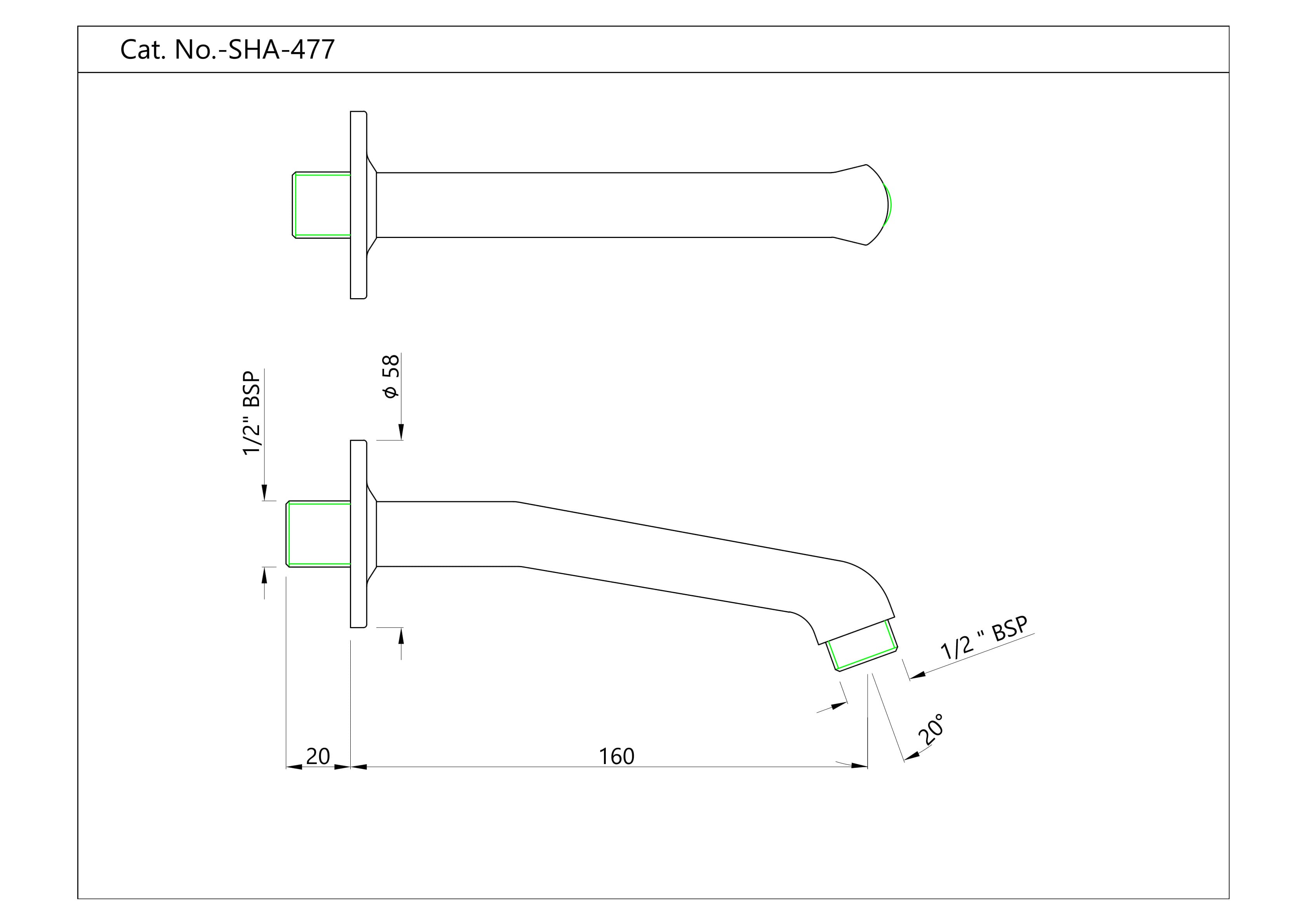 Shower Arm 160mm | Chrome Finish | With Round Shape | For Wall Mounted Showers — image 2