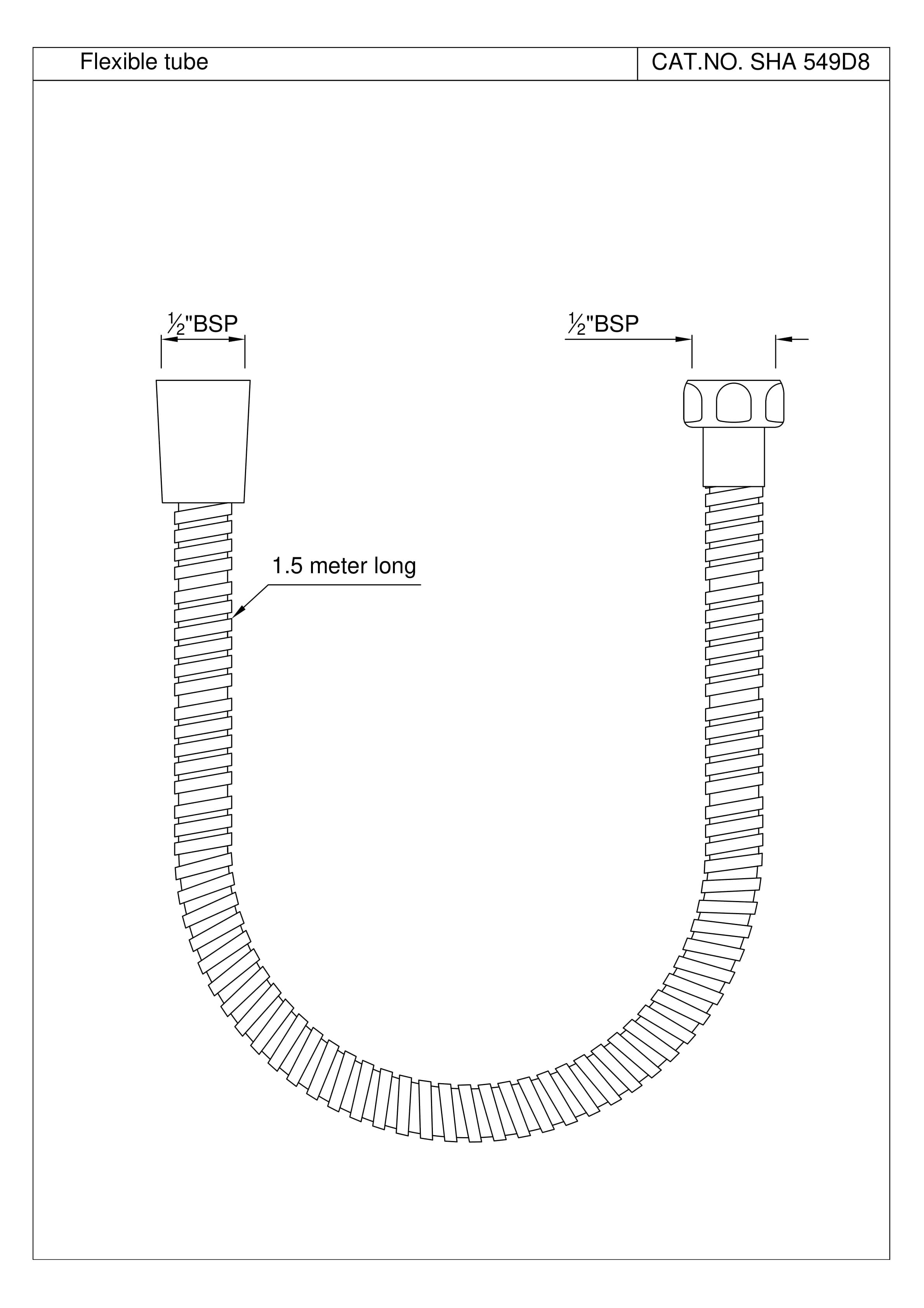 Hand Shower Flexible Tube | Chrome Finish | Size: 8mm — image 2