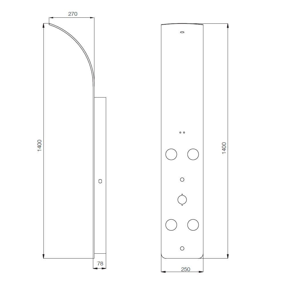 Glassy White Shower Panel | White Finish | Size: 1400 x 250mm | With Thermostat Mixer, White Tempered Glass Body With Special Surface | Suitable in Place of Wall MIxer — image 2