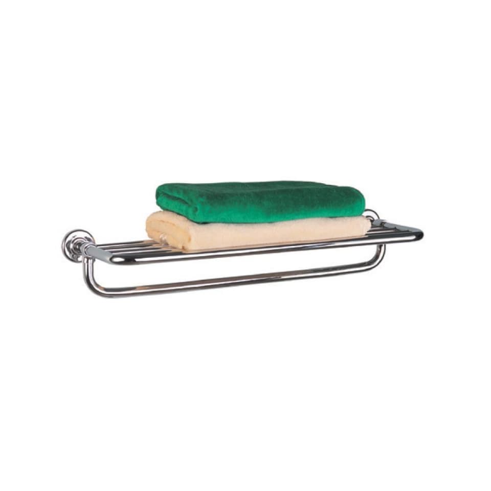 Towel Rack with Lower Hanger 600mm | Chrome Finish | Material: Stainless Steel — image 1