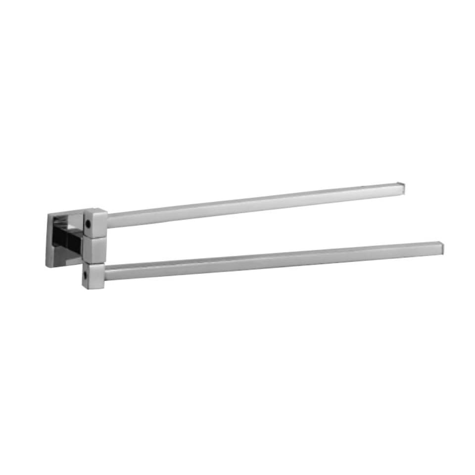 Swivel Towel Holder Twin Type | Chrome Finish | Material: Stainless Steel | With Square Shape
