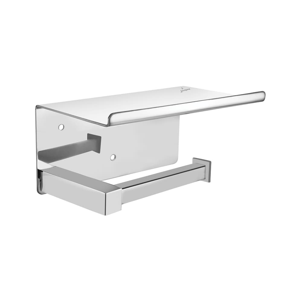 Toilet Paper Holder with Shelf | Chrome Finish | Material: Stainless Steel
