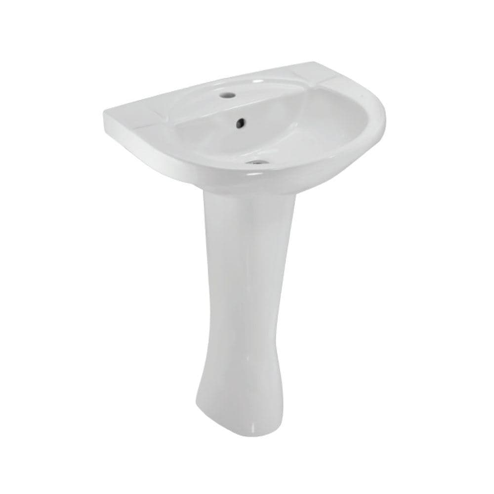 Continental Wall Hung Basin with Fixing Accessories | Size: 565 x 450 x 195mm | With Tap Hole | Compatible with Full Pedestal (CNS-WHT-303) — image 1