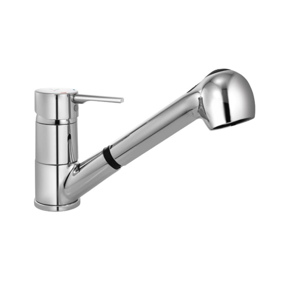 Florentine Prime Mixer (Hot & Cold Water) with Extractable Hand Shower | Chrome Finish | Material: Brass | With Dual Flow Hand Shower, 1.2m Long Tube and 450mm Braided Connection Pipe — image 1