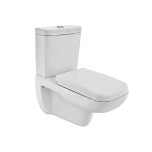 Florentine Rimless Toilet with Cistern with PP Soft Close Seat cover, Hinges, Dual Flush Cistern Fitting, Fixing Set | Size: 380 x 650 x 730mm