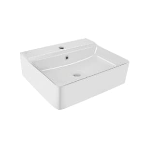Florentine Thin Rim Table Top Basin | White Finish | Size: 515 x 435 x 160mm | With Tap Hole — image 1