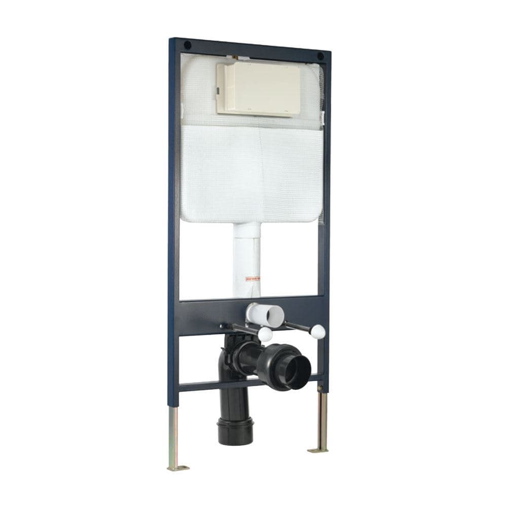 Concealed Cistern With Full Frame with "S" Type Drain Pipe Connection Set | White Finish | With Dual Flush 3/6L