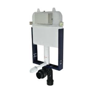 Concealed Cistern With Half Frame with "S" Type Drain Pipe Connection Set | White Finish | With Dual Flush 3/6L | Without Flush Plate — image 1