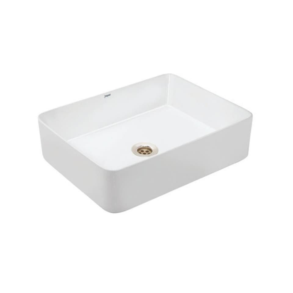 Thin Rim Table Top Basin | White Finish | Size: 530 x 420 x 140mm | Without Tap Hole — image 1