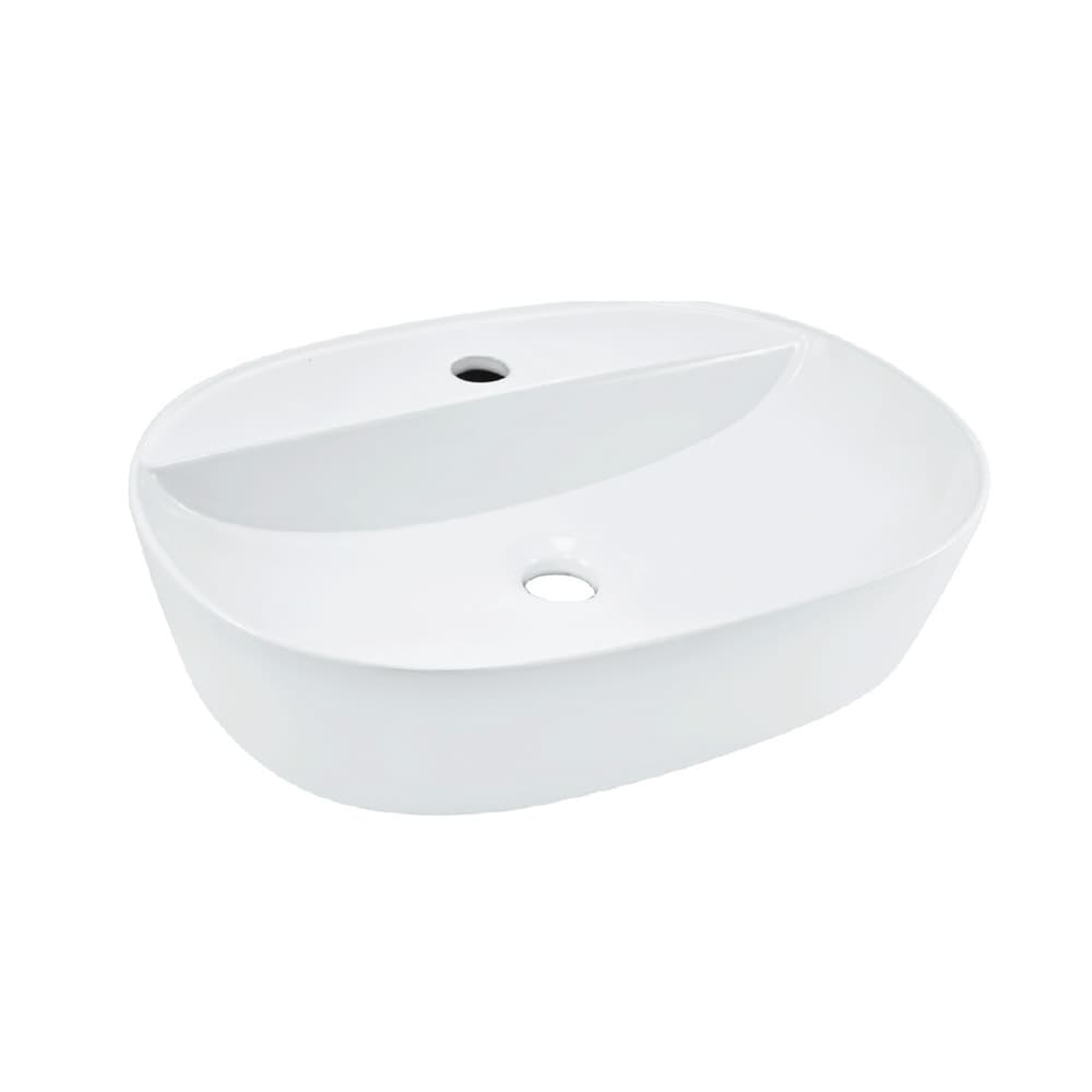 Thin Rim Table Top Basin | White Finish | Size: 500 x 380 x 120mm | With Tap Hole