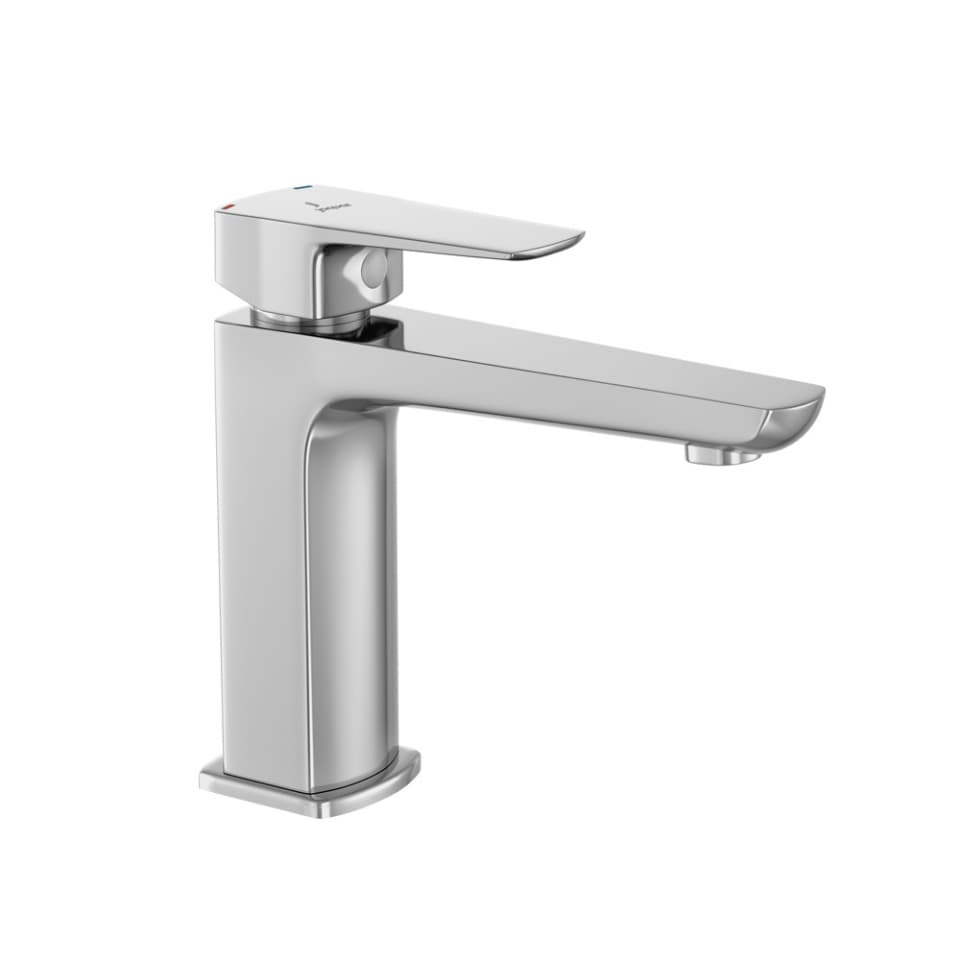 Kubix Prime Single Lever Basin Mixer (Hot & Cold Water) | Chrome Finish | With 450mm Braided Connection Pipe