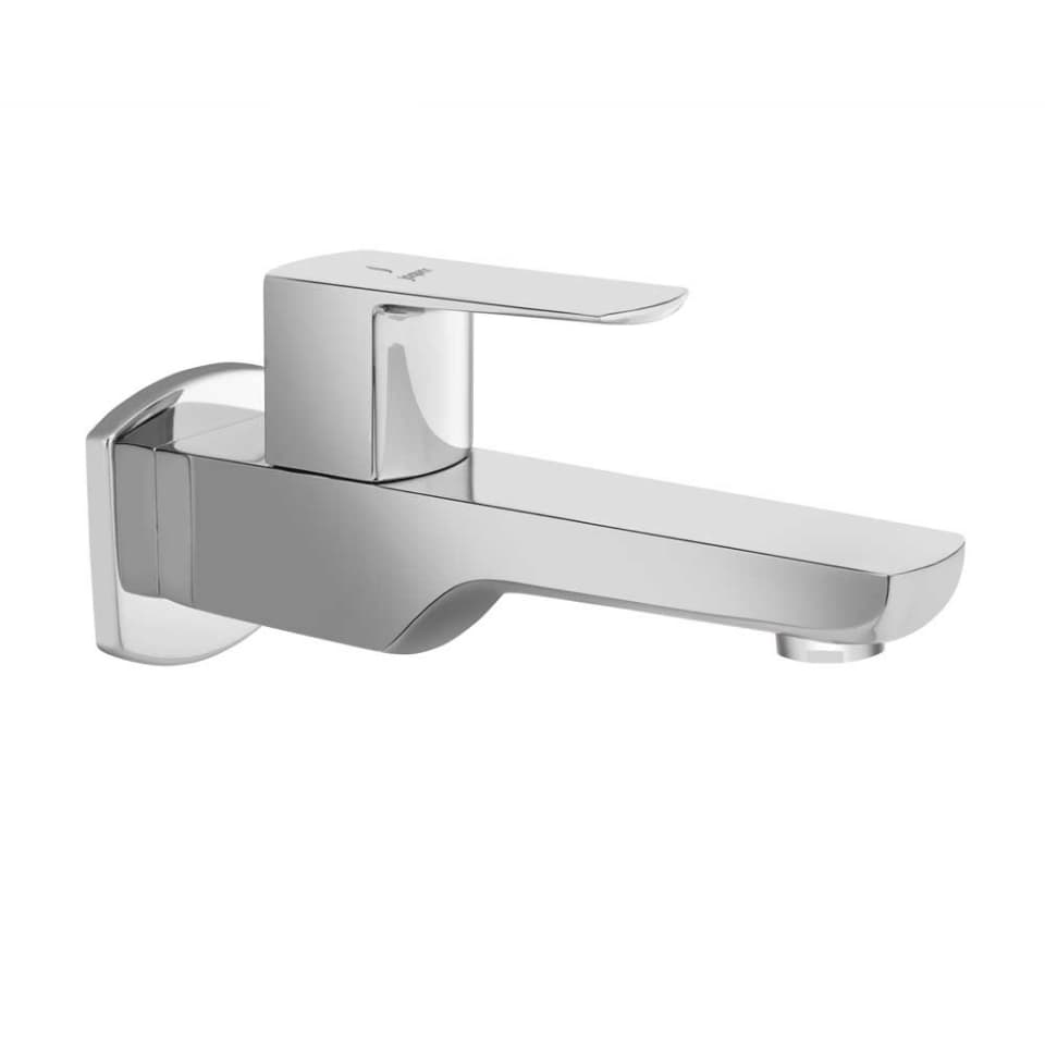Kubix Prime Bib Cock with Wall Flange (Cold Water Only) | Chrome Finish | Material: Brass — image 1