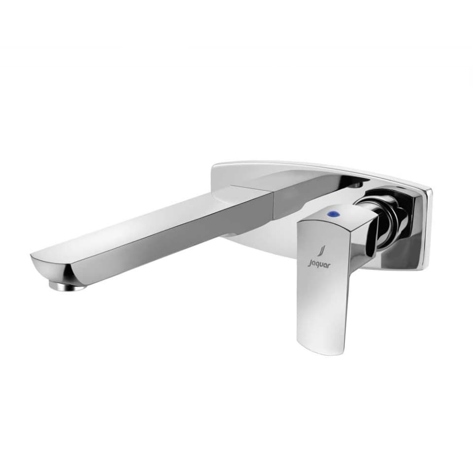 Kubix Prime Exposed Part Kit of Wall Mounted Pillar Cock (Cold Water Only) with Wall Flange & Basin Spout | Chrome Finish | Compatible with Concealed part ALD-441
